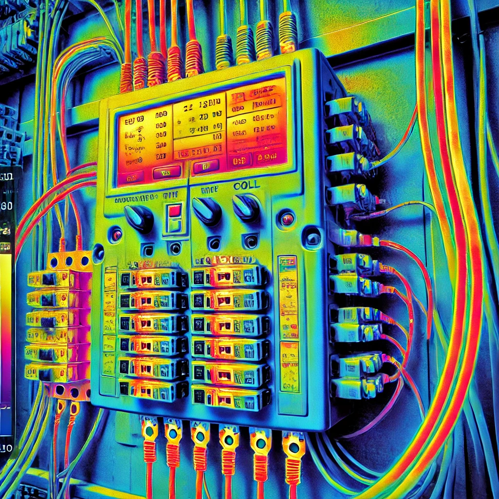 DALL·E 2024-10-31 21.05.20 - A high-resolution thermographic image showcasing electrical engineering applications. The image shows an